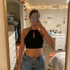 White Fox A New Chapter Crop - Black